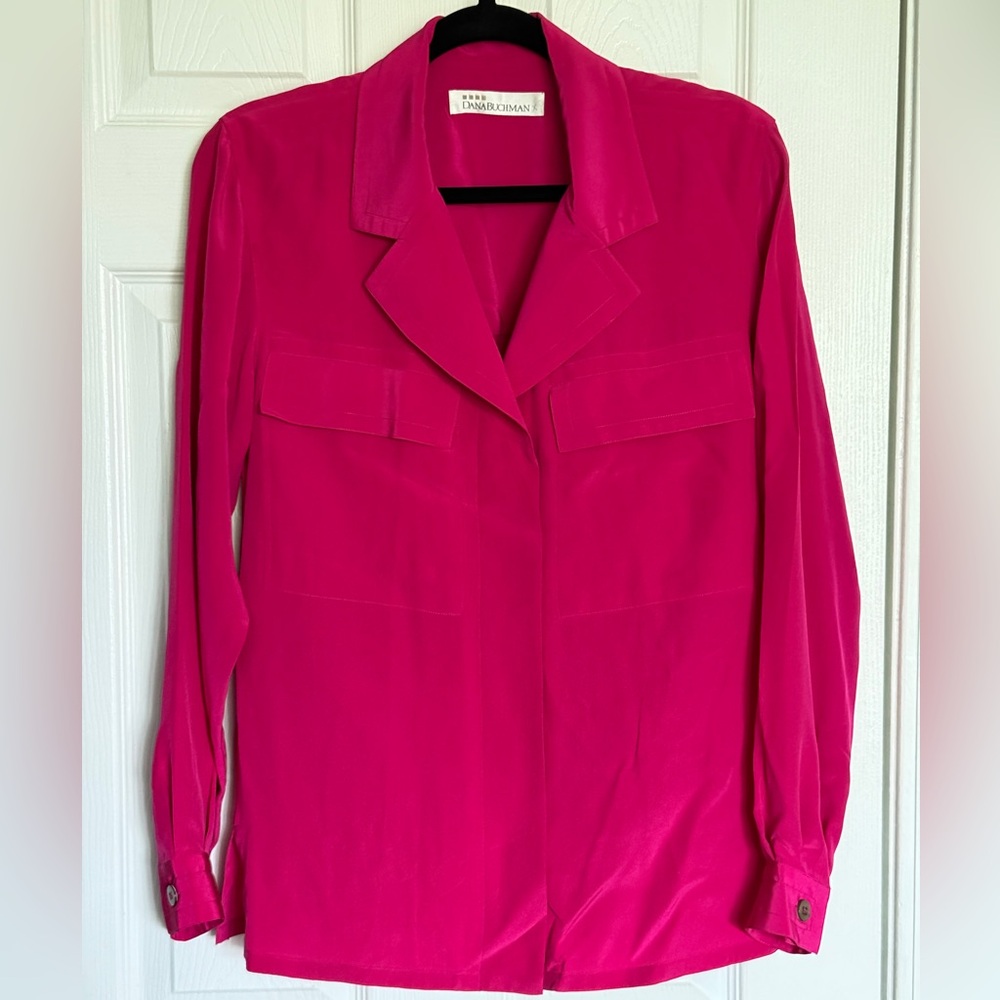 Silk Hot Pink Blouse